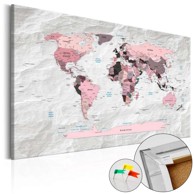 Slika na plutenoj podlozi Pink Continents [Cork Map] 60x40